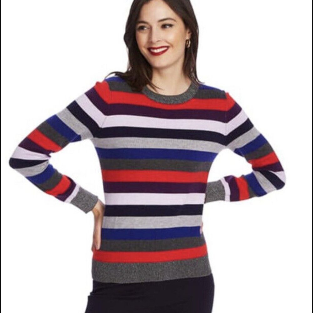 Court & Rowe Womens Belle Noel Stripe Sweater Size Large